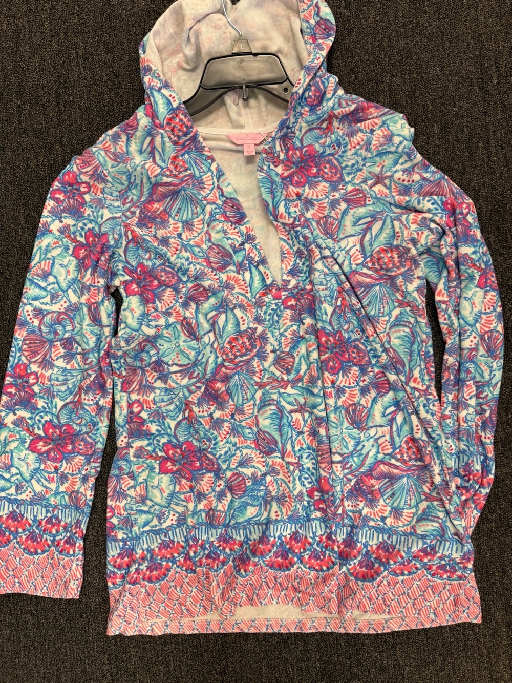 Lilly Pulitzer Floral Hooded Pullover - Blue, Pink